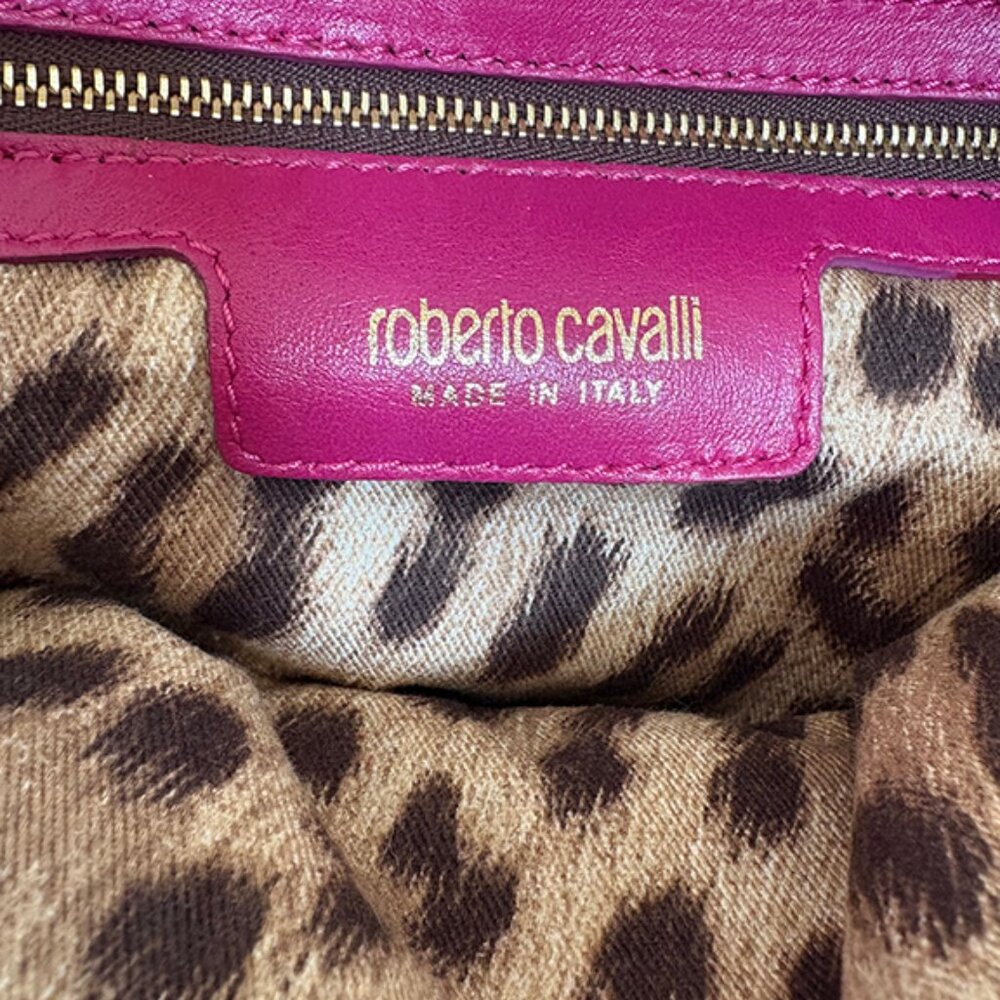 Roberto Cavalli Pink Snake Python Xlarge Grande D… - image 2